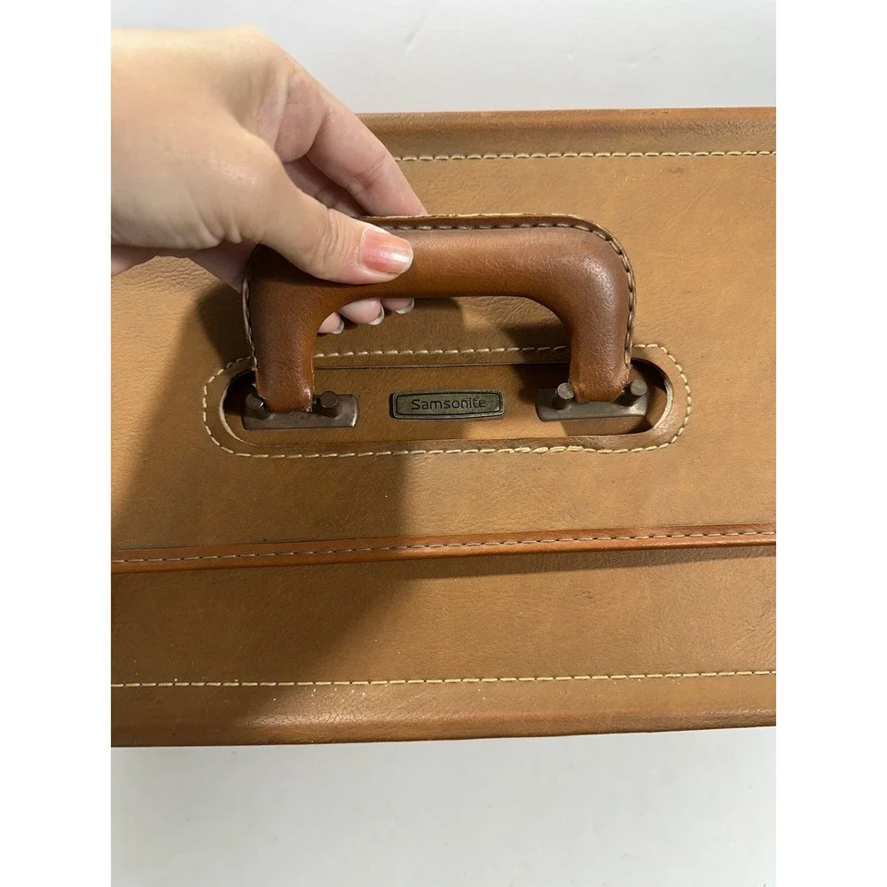 Vintage Samsonite Airline Pilot Salesman Brown Leather Attache Briefcase Antique